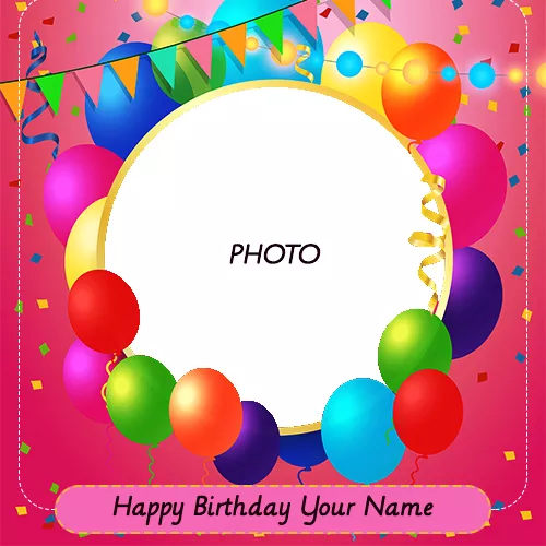 Write Name On Birthday Balloon Frame Photo Editor